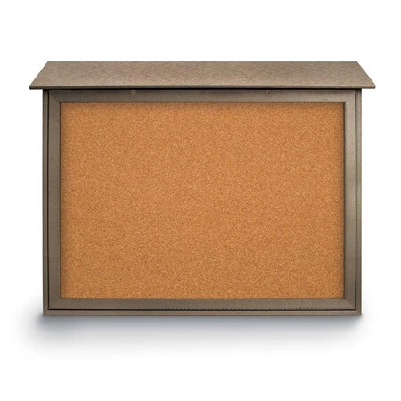 United Visual Products Indoor Enclosed Combo Board, 48"x36", White Frame/Grey & Pumice UVCB4836W-GREY-PUMICE